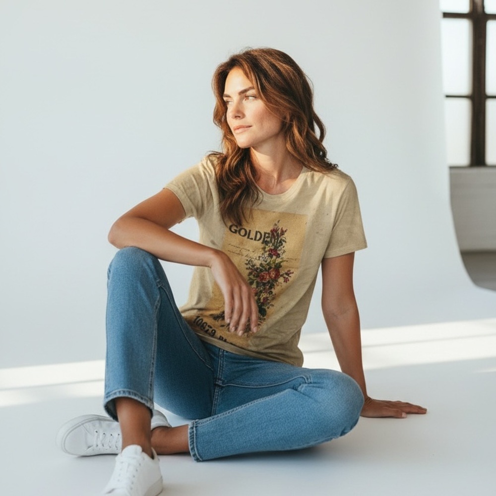 Golden Goose Women's T-Shirt - Floral Print
- Size L - NEW